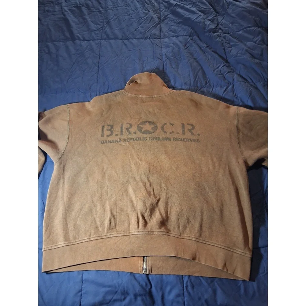 Banana Republic Civilian‎ Reserves Men's Brown Zip-Up Sweater Size L Vintage 90s